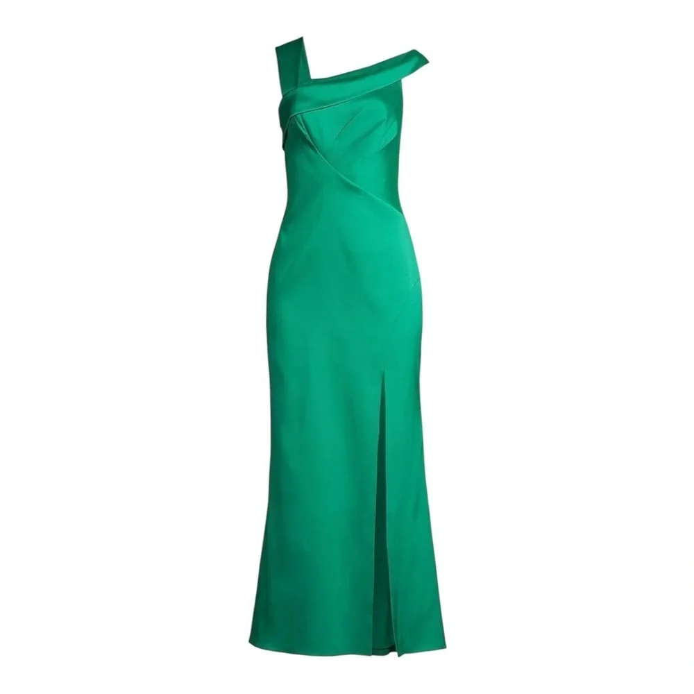 Aidan Mattox by Adrianna Papell Stretch Mikado Mermaid Gown - Botanic Green NWT